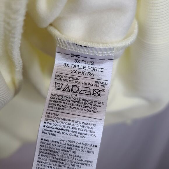 3X Old Navy Yellow Choose Happy Sweatshirt Loose Graphic Cropped Crew Neck Pluss - Picture 4 of 7